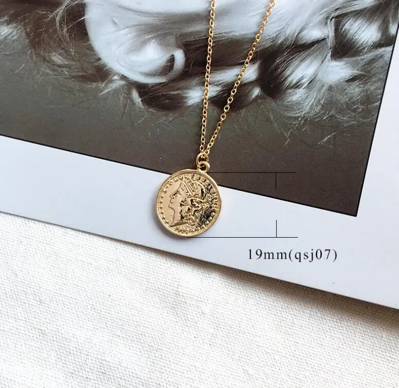 MEIBEADS винтажное резное Золотое монетное романтическое ожерелье для женщин богемная Подвеска Ожерелье s ювелирные изделия в стиле "Бохо" Колье эффектное ожерелье s - Окраска металла: 7