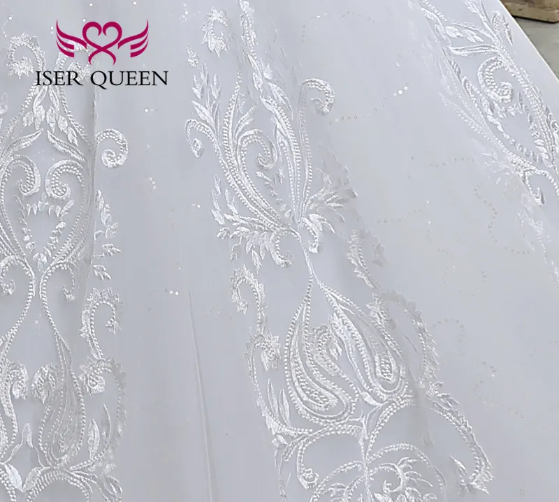 Off Shoulder Beading Princess Wedding Dress Plus Size Embroidery Bride Dresses Ball Gown For Women WX0184