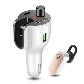 

Universal Wireless Car FM Transmitter Headset USB Fast Charger Bluetooth 5.0 FM G52 Hands-Free Calling Driving Car Accessories