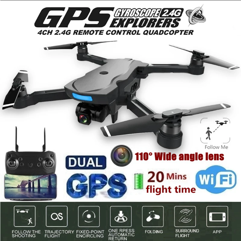 

CG033 4CH 6Axis 1080P Full HD Gimbal Camera RC Drone GPS FPV WIFI Quadcopter Follow Me One Key Return Foldable vs SG906 F11