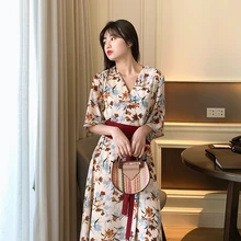 Японское кимоно платье женское улучшенное кимоно mujer yukata японское платье Цветочное платье с v-образным вырезом кимоно женское платье с принтом obi