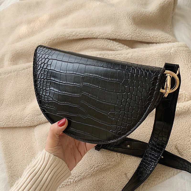 Vintag модная седельная сумка Новая высококачественная женская дизайнерская сумка из искусственной кожи с крокодиловым узором сумка через плечо