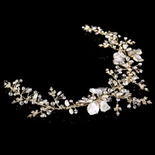 Повязка для волос Свадебные украшения золотые и серебряные жемчужные стразы Свадебная красная повязка на голову