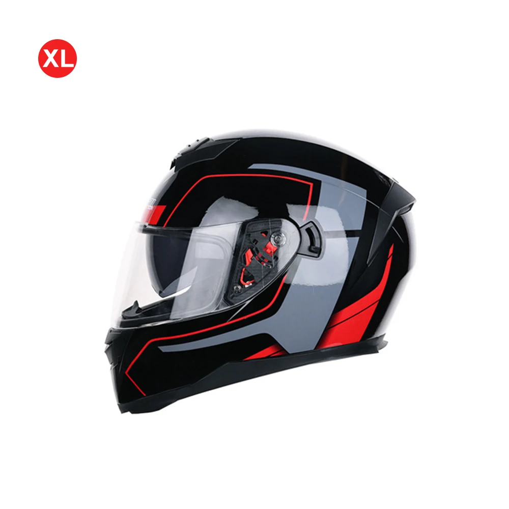 JIEKAI Motorcycle Helmets Full Face Racing Helmet Universal Face Racing Helmet Horn Motorbike ABS Ghost(Black+ Blue) Durable