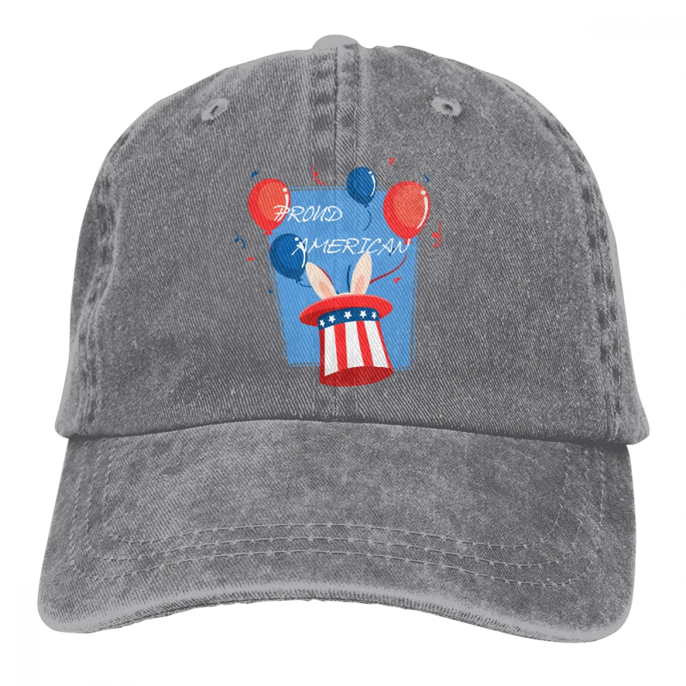 Горда Американская гордость Красный Белый Синий Кролик Casquette 4 июля, гордимся американским, американским линиями Ван, Кроликом, кроликом
