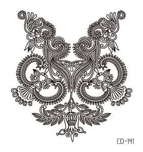 CD-141 1 лист Для женщин сексуальные Руку поддельные тату серьги Henna Mandala цветок временные татуировки для девочек Красота Флора водостойкие татуировки индийские мехенди - Цвет: CD-141