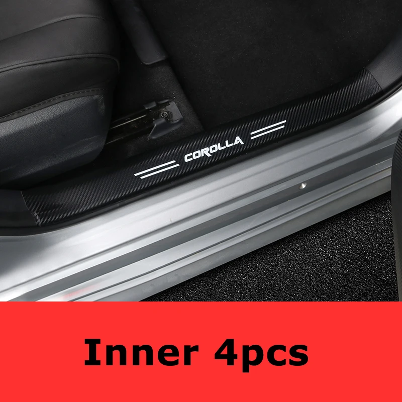 Для Toyota Corolla поколение внутренний и внешний Автомобильный Дверной Задний бампер протектор пороги из углеродного волокна внутренние автомобильные аксессуары