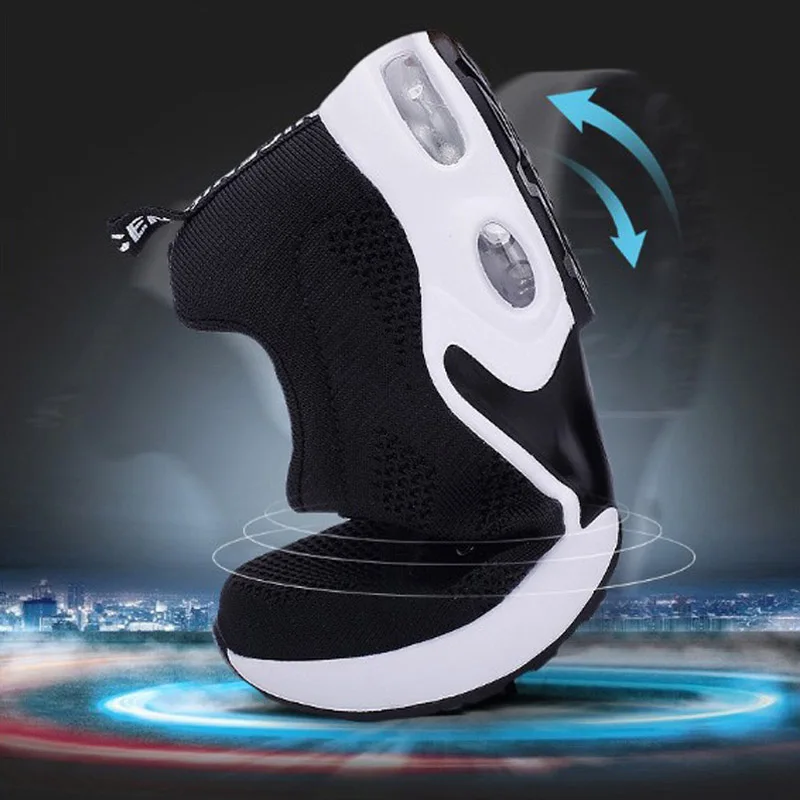 Men Women Shoes Autumn Winter Sports Running Shoes Fashion Air Cushion Woven Shoes Hollow Double Mesh Breathable Couple Shoes