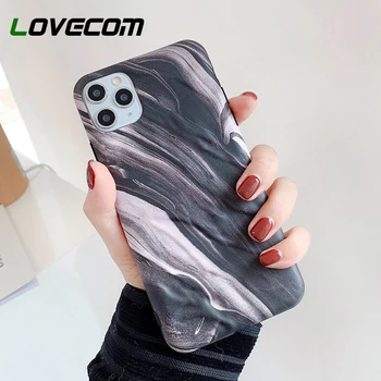 

LOVECOM Ink Painting Marble Pattern Phone Case For iPhone 11 Pro Max XR XS Max 7 8 Plus X Matte Soft IMD Vintage Back Cover Gift