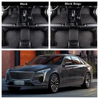 

Car Floor Mats for Cadillac XT5 XT6 ATS CT5 CT6 CTS Escalade SRX XTS XT4 Luxury Leather Custom Car Foot Mats Auto Carpet Cover