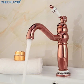 

Badkamer Kraan Bathroom Rose Gold Black Faucets Wash Basin Deck Mounted Faucets Hot Cold Water Mixer Tap Brass Chrome Copper Tap