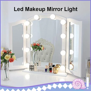

LED Makeup Mirror Light Bulbs Hollywood Vanity Lights Stepless Dimmable Lamp Vanity Lights Kit for Dressing Table Lamps