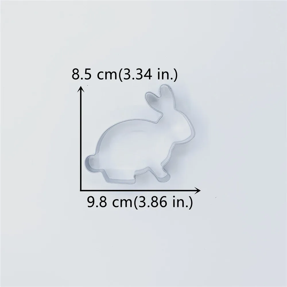 KENIAO Rabbit Bunny Cookie Cutter for Kids-9.8 x 8.5 CM-Woodland Animal Biscuit Fondant Bread Mold Stainless Steel