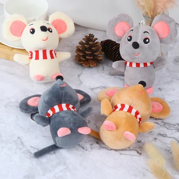 

11cm Baby Kids Kawaii Cute Soft Plush Cartoon Animal Small Mouse KeyChain Toy Doll Pendant Stuffed Hamster Toy