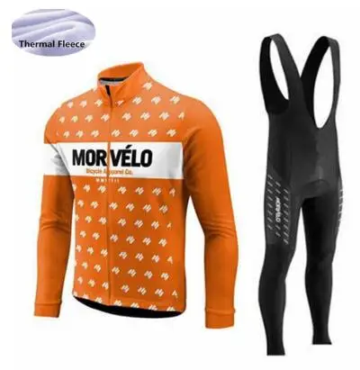 Зимний теплый флисовый комплект, одежда для велоспорта MORVELO, Мужской трикотажный костюм, спортивная одежда для езды на велосипеде, MTB, комбинезон, теплые комплекты - Цвет: 4