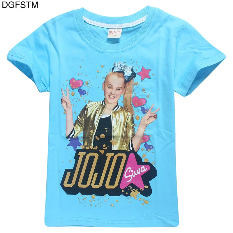 В году, новые летние детские топы с героями мультфильмов JOJO siwa для девочек, хлопковая футболка с коротким рукавом для мальчиков и девочек детская одежда От 4 до 12 лет