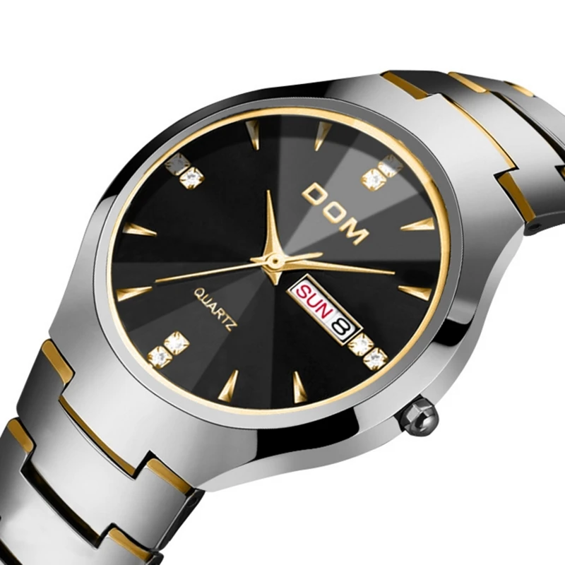 Часы для мужчин DOM бренд класса люкс наручные часы Неделя дисплей Водонепроницаемый Календарь Бизнес кварцевые мужские часы мальчик друг подарок W-698-1M2 - Цвет: w-698g-1m2
