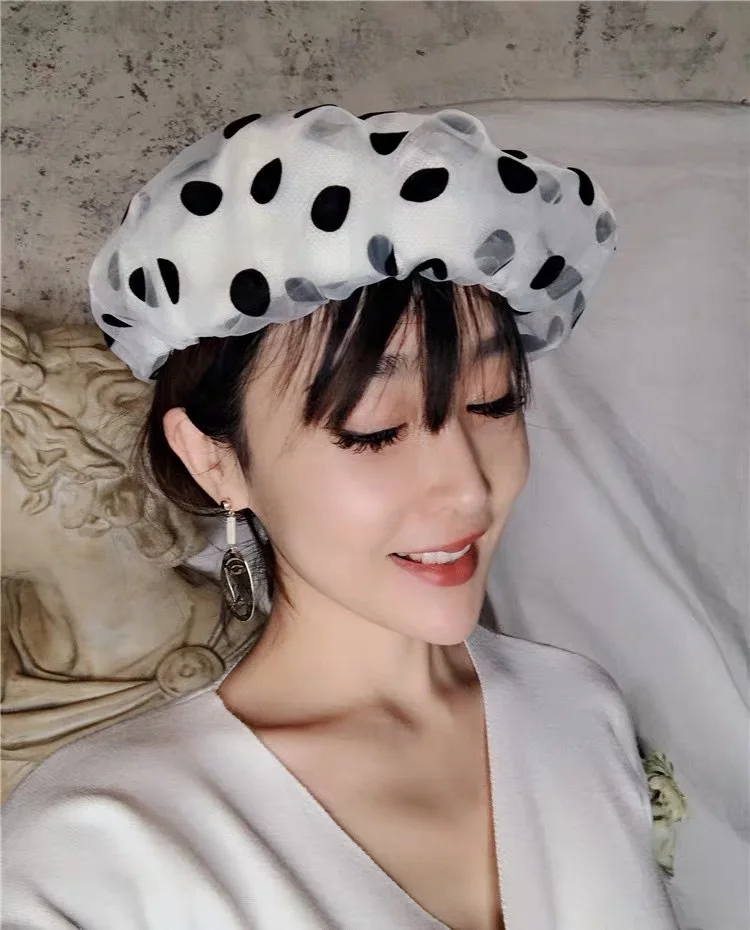 

Dot Mesh Sweet Lady Beret Hat Women Leisure Painter Hat New Cap