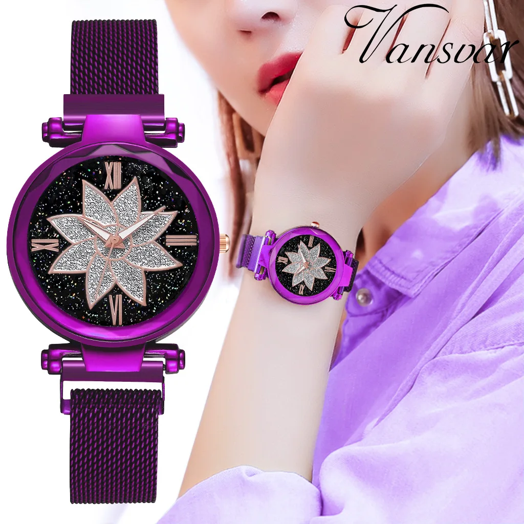Best Luxury Luminous Women Watches Starry Sky Magnetic Female Clock Wrist Watches Waterproof Rhinestone Relogio Feminino Montre Femme