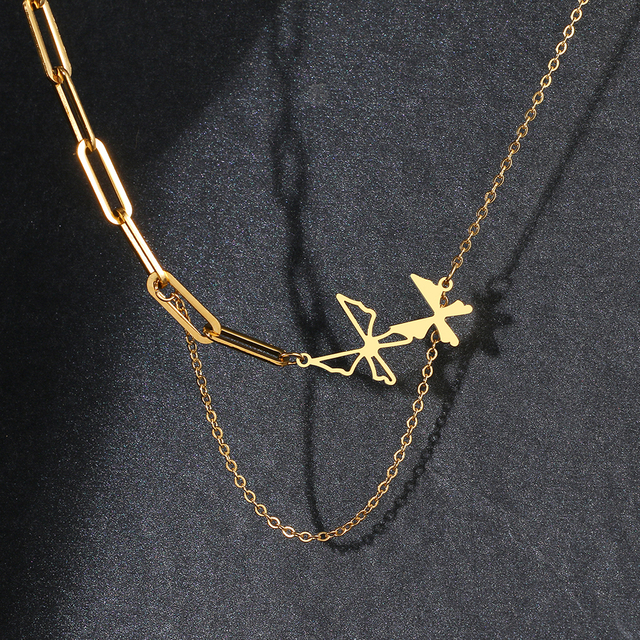 Steel Necklaces Exquisite Butterfly Gothic Pendants Hip Hop Chain Charm Choker Fashion Necklace For Women Jewelry Gift
