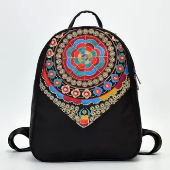 

2020 Women new Backpack Female backpacks Vintage knit Double Shoulder Chinese style Bags School Bag ethnic bookbags for Girls