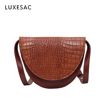 

Crocodile Pattern PU Leather Saddle Side Bags Small for Ladies Bolsa Feminina Vintage Crossbody Bags for Women Luxury Sac a Main