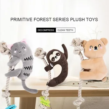

2020 New Pet Squeak Toy For Dog Plush Sloth Kawaii Cute Bear Cat Sounding Toys Soft And Durable Molar Teeth Cleaning Chew Toys