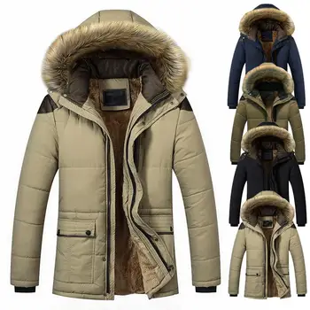 

Thick MenCoats Parkas Winter Jacket Men Hooded Jacket Men Warm Parkas Zipper Coat Casual Man Waterproof Down Jackets Streetwear