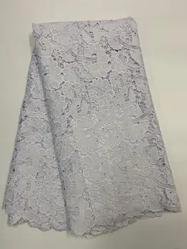 

white Guipure Cord Lace Fabric High Quality African Nigerian Cord Lace Fabric Water Soluble Lace For Wedding Party Material