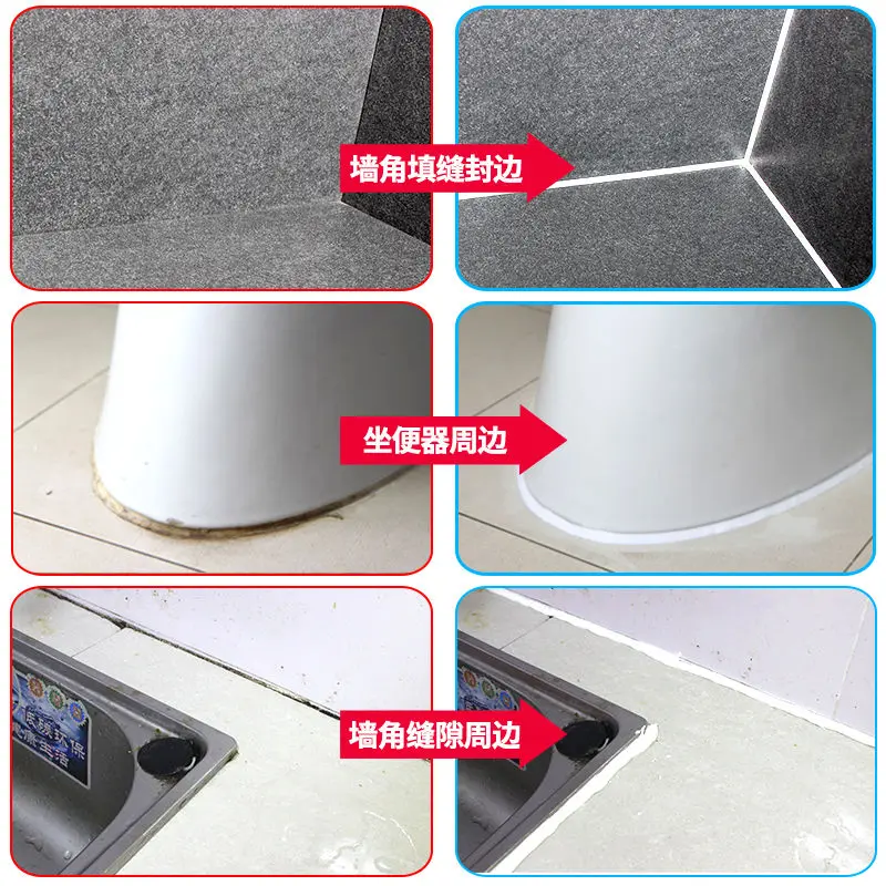 Description Picture 3 of item140g Toilet Base Mildew Proof Caulk Adhesives & Sealers Sink Waterproof White Seal Glue Doors and Windows Gap Fill in E11976