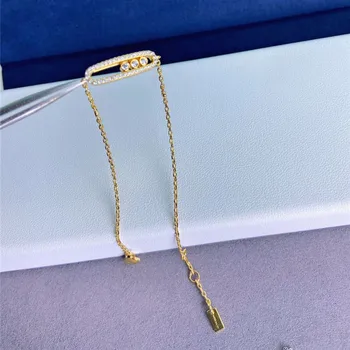 

Hot Brand Movable Shinny Synthetic Diamond Bracelet Women In Sterling Silver 925 Fine Jewelry Elegant Top Quality Bijoux Gifts