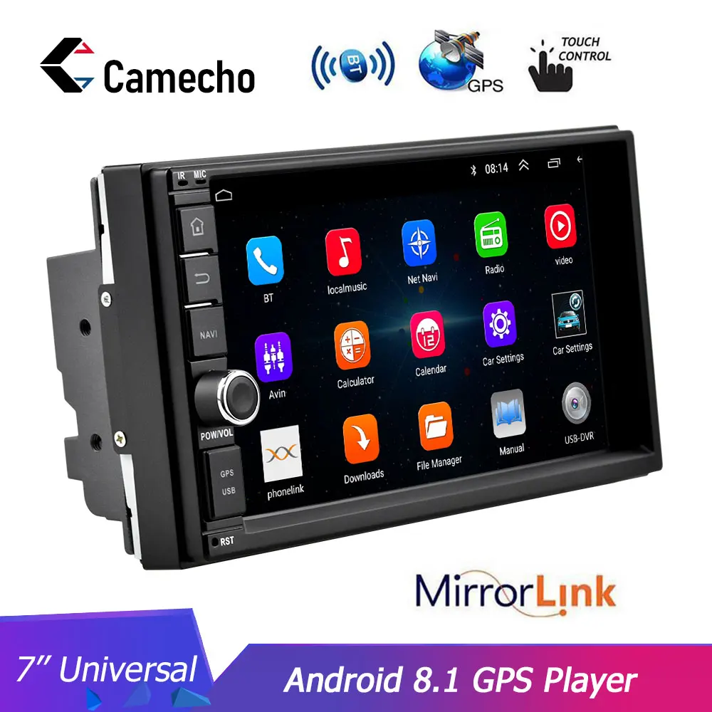 

Camecho 2 Din Car Radio 7" HD Autoradio Android 8.1 Auto audio GPS Multimedia Player Touch Car Stereo Mirror Link USB WIFI Dash
