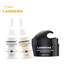 YTMH-LANBENA угольная для черных точек маска для удаления+ полоска пор эссенция черная маска