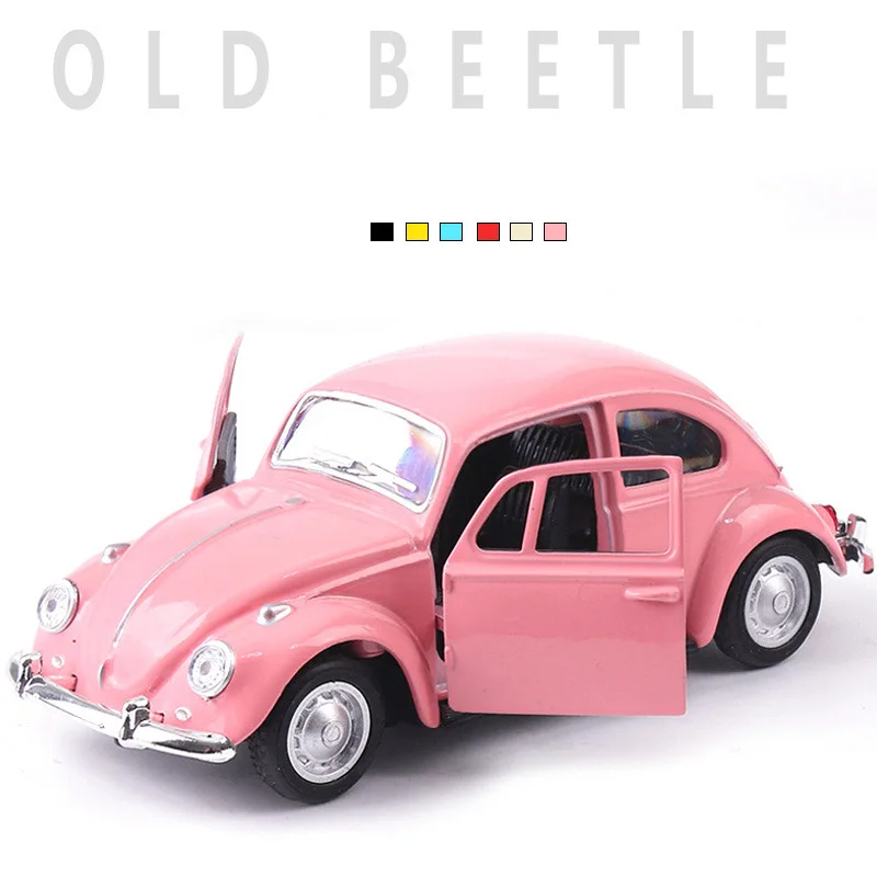 

High Simulation Alloy Vintage Car 1:32 Diecast Metal Pull-back 5 Style Alloy Car Model Toy Apply To Volkswagen Beetle