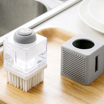 

Creative Automatic Liquid Filling Brush Square Brush Oil Wash Pot Brush Sub-Kitchen Tableware Cleaning Eco-Friendly Kitchen Tool