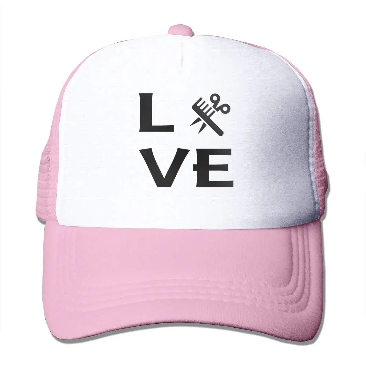 Love Hairstylist сетчатая Бейсболка унисекс Регулируемая Кепка В Стиле Дальнобойщика розовая