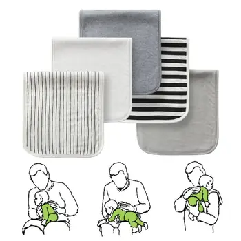 

5Pcs/set Soft Absorbent Baby Burp Cloth Infant Feeding Towel Newborn Burping Rag A2UB