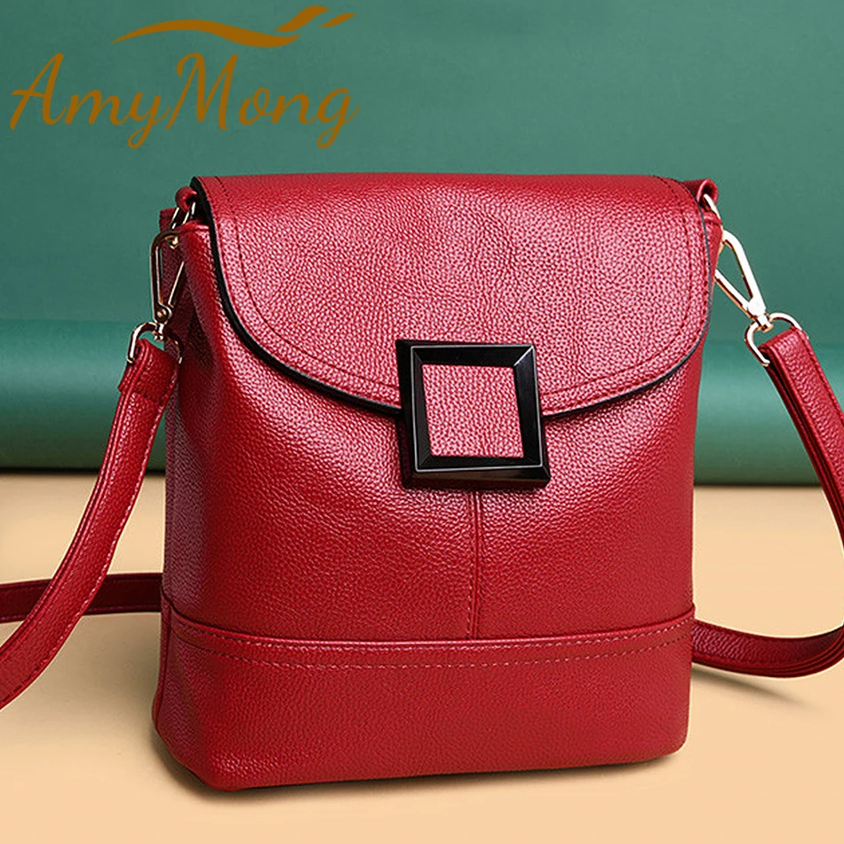 SoftLeatherHandbagsPursesLuxuryDesignderSolidShoulderCrossbody