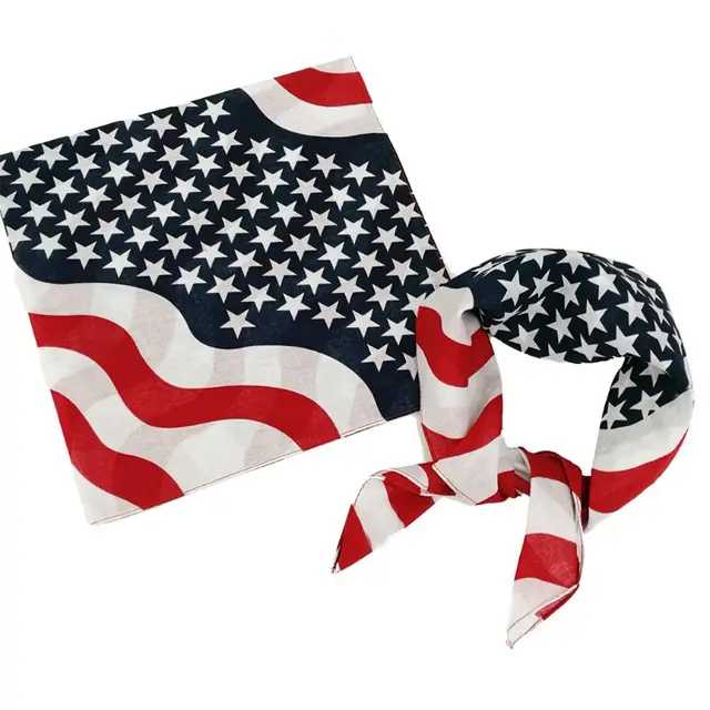 Bandane Bandiera Americana - 2 Pezzi In Cotone Per Feste, Costumi E Uso Quotidiano - Foto 9