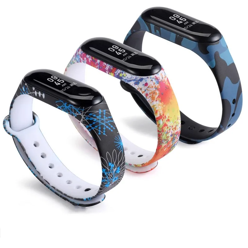 Graffiti style Strap For XiaoMi Mi Band 3 4 5 6 Silicone Wrist Strap For XiaoMi MiBand 6 sports strap for mi band 5 3 4 bracelet
