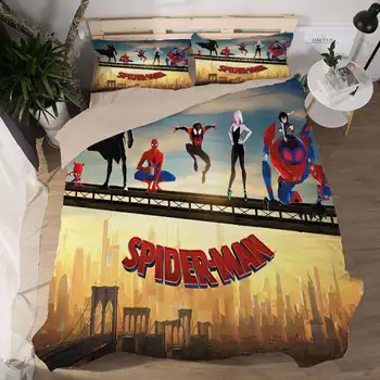 

Spider-man Bedding Set Single Size Bedroom for Kids Quilt Covers Twin Coverlet Children Home Decor Queen Bedspread Super King 3D