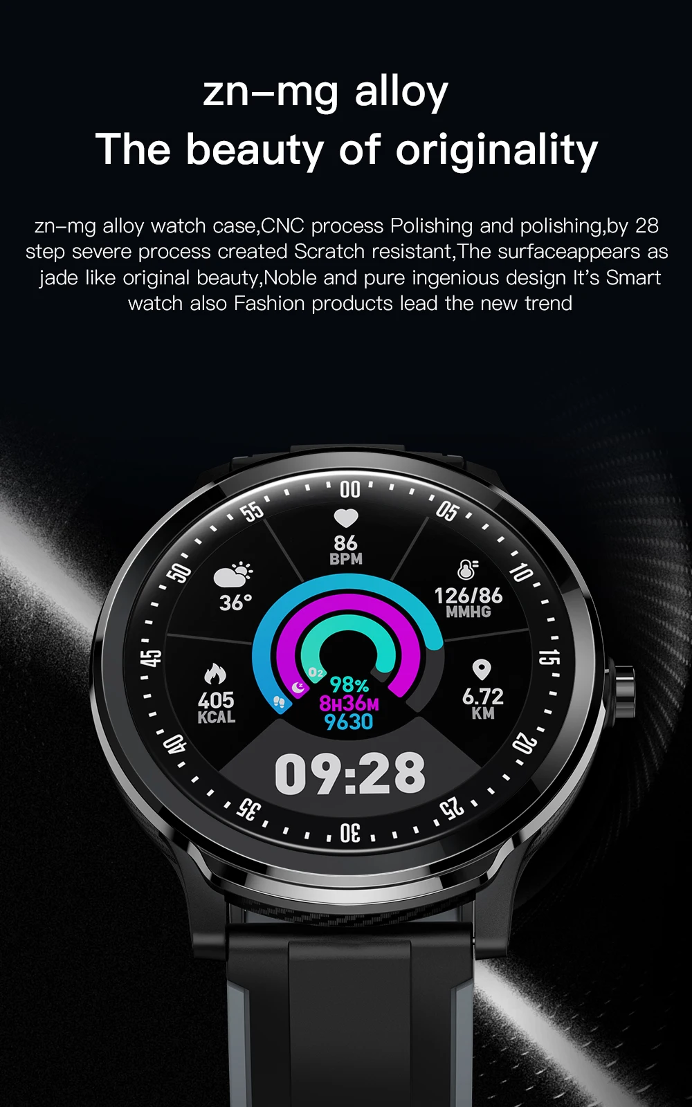 Смарт-часы SN80, IP68, водонепроницаемые, 1,3 дюймов, полный сенсорный круглый экран, кислород крови, мужские спортивные Смарт-часы для Android IOS