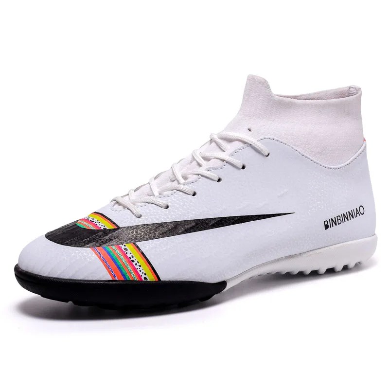 

Men's Indoor Soccer Shoes Turf Cleats Football Shoes Superfly High Ankle Training Football Boots Man Sneakers Chuteira Futelbol