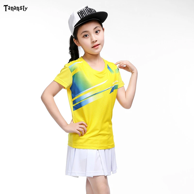 Camiseta de tenis de bádminton para niñas, kit de camisetas voleibol para ropa deportiva, ropa de tenis mesa para niñas|Camisetas de tenis| - AliExpress