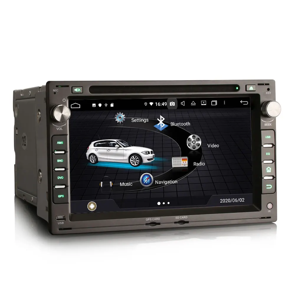7 "jogador do sistema de rádio dos multimédios gps do carro dvd do sistema do sistema de android 10.0 os para peugeot 307 2001-2006 com sistema incorporado do amplificador de dsp