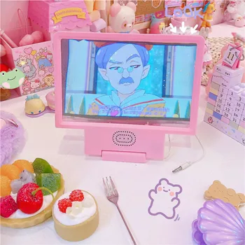 

Pink Mobile Phone Screen Amplifier Magnifying HD Video Holder Folding Enlarged Sound Screen Amplifier