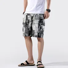 Хлопковые льняные шорты для мужчин, летние новые модные облегающие шорты для отдыха, мужские повседневные шорты Y2135