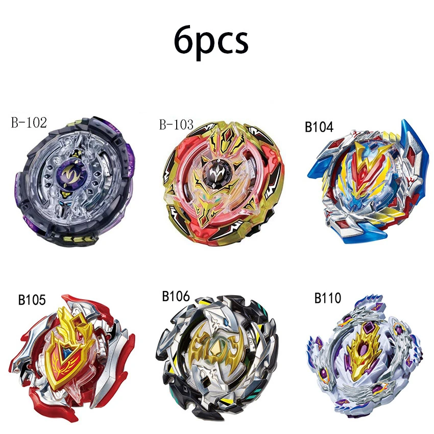 B148 Beyblade Burst Bey Blade игрушка металлическая Funsion Bayblade набор коробка для хранения с ручкой пусковая пластиковая коробка игрушки для детей - Цвет: 6pcs single gyro