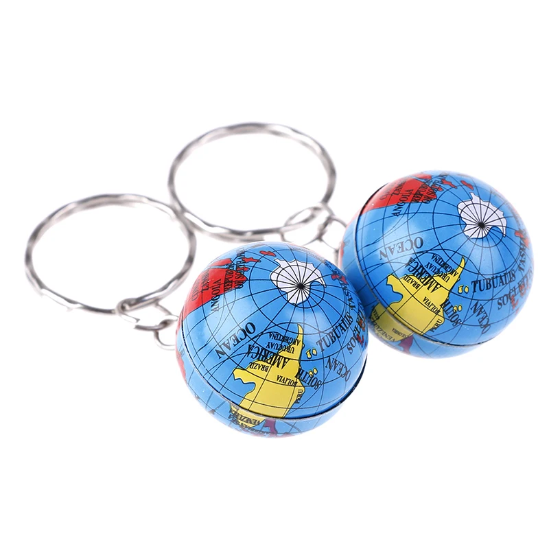 

2Pcs World map Globe keychain earth Globe art pendant keychains jewelry gift