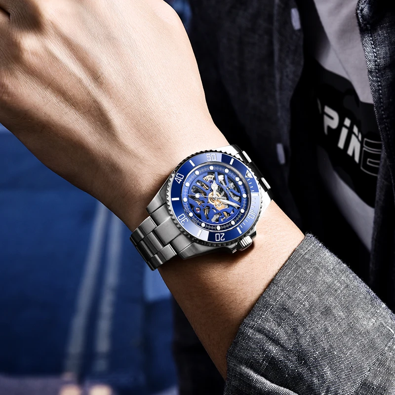 PAGANI DESIGN Top Brand Men Mechanical Watch Waterproof Stainless Steel Skeleton Automatic Watch Sapphire Glass Watch Men Reloj Hombre 10bar diver Self-winding male clock  (3)